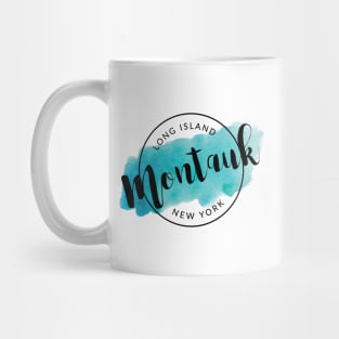 Montauk, Long Island, Watercolor Badge Mug